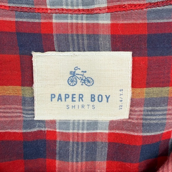 Paper Boy Shirts Womens Red Plaid Long‎ Sleeve Button Up Shirt Size S - Picture 4 of 13
